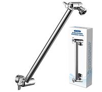 Adjustable Shower Head Extension Arm by SenHodyu - 11" Solid Brass Shower Arm Extension with Lock Joints, Universal Connection to Rain Shower Heads, Easy to Install (Luxury Polished Chrome)