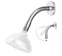 Adjustable Shower Head Extension Arm, Flexible Rotating Swiveling Shower Head with Flange, Adjust Angle to Upgrade Shower Experience, Easy to Install