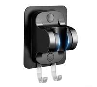 Adjustable Shower Head Holder Strong Backing 360 Degree Rotating ABS Wall Mount With Hook Tool-Free Installation Waterproof For Bathroom Small Space Storage Black Silver Gray 125x8(Black)