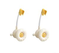 Adjustable Shower Head Holder Suction Cup No Drill - 360 Rotation Swivel Bracket for Hand Shower Wand - ABS Waterproof Wall Mount - 17x6.5cm White 2 Pack(Yellow Lemon)