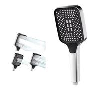 Adjustable Shower Head with 3 Modes High Pressure Large Flow Water Saving Bathroom Faucet Accessories Easy Installation(Silver)