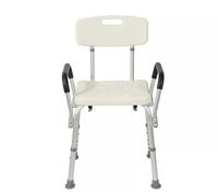 Adjustable Shower Seat Disability Aid Chair Aluminum Legs With Non-Slip Rubber Feet, Backrest & Arm Rest | Elder Seniors Bath Spa Seat Chair Easy Comfort | Medical Aid Chair (Chair With Arm/Back Rest)