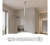 Adjustable Shower Support Bar - Ceiling-to-Floor Stabilizer Rod for Shower Doors, Fixed Brace Tube & Clamp, Polished Finish, Height 30-45cm (11.8-17.7in) - Easy Installation