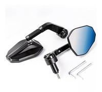 Adjustable Side Mirror Adjustable Motorcycle 7/8'' 22MM Handlebar End Mirror Aluminum Alloy Rear Mirror Universal Motorbike Motocross Mirror(Black-foldable)