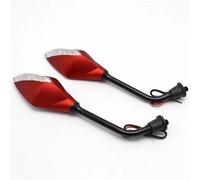 Adjustable Side Mirror With Turn Signal Light Motorcycle Rear Mirror Universal For Varadero XL1000 For PCX 125 For NAVI For CB500X For CB650R(Rosso)