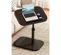 Adjustable Side Table for Bed & Sofa C-Shaped Rotating Desk Tilt Laptop Stand Portable Nightstand for Home & Hospital Use Black Color