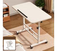 Adjustable Side Table - Sturdy Wood & Metal Design with Scratch-Resistant, Waterproof Finish, Spacious Top & Lower Shelf, Perfect for Home Office or Living Room