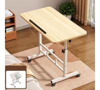 Adjustable Side Table - Sturdy Wood & Metal Design with Scratch-Resistant, Waterproof Finish, Spacious Top & Lower Shelf, Perfect for Home Office or Living Room