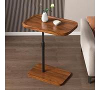 Adjustable Side Tables, C Shaped End Table for Couch, Modern C Table End Table for Living Room/Bedroom, TV Tray Table That Slide Under (Color : Black Walnut, Size : Groove)