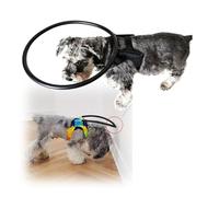Adjustable Sight Impaired,Blind Animal Anti-Collision Buffer Ring Harness,Made of EVA material, it will not affect your pet's eating or resting(Black,XS)