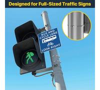 Adjustable Sign Holder Post Mounting Kit Metal Construction Fits 4-15 Inch Posts for Round or Square Poles Easy Screw Installation Waterproof Rust-Resistant for Road Signs Utility Poles Mailboxes