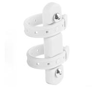 Adjustable Silicone Bottle Cage Strap 22-55mm | Shock absorbing silicone, anti-slip ridges, tool-free install, fits 22-55mm tubes, no drilling required(White)
