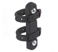 Adjustable Silicone Bottle Cage Strap 22-55mm | Shock absorbing silicone, anti-slip ridges, tool-free install, fits 22-55mm tubes, no drilling required(Black)