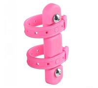Adjustable Silicone Bottle Cage Strap 22-55mm | Shock absorbing silicone, anti-slip ridges, tool-free install, fits 22-55mm tubes, no drilling required(Pink)