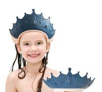 Adjustable Silicone Kids Shower Cap (0-9Y) - Eye & Ear Protection, Crown Design for Fun Baths (Blue)