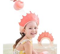 Adjustable Silicone Kids Shower Cap (0-9Y) - Eye & Ear Protection, Crown Design for Fun Baths (Blue)
