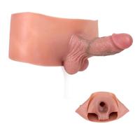 Adjustable Silicone Strap-On Harness with Realistic Hollow Dildo for Men, Dual-Density Design for G-Spot & Anal Play, 5.3in Length, Includes Travel Pouch