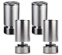 Adjustable Silver Aluminum Alloy Furniture Legs - 4pcs Round Feet, Anodized, Perfect for Tables, Sofas, Cabinets, Enhance Stability & Style