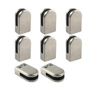 Adjustable Silver Glass Clamp Clips - 8 Pack Flat Back Design for Pools Fits 6-8mm Glass Perfect for Secure Installation and Stylish Finishing Touches.