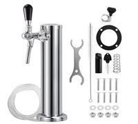 Adjustable Single Tap Tower Kegerator Tower, Draft Beer Tower Keg Tower with Kegerator Parts, Stainless Steel Core Pre-assembled Beer Line Beer Tower Dispenser for Homebrew