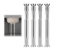 Adjustable Sink Support Post - Stainless Steel Sink Legs - 144 kg Load Capacity - 4 Adjustable Supports 40-50 cm - Silver Color - Stable Under-Sink Solution