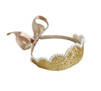 Adjustable Size Crowns Glitter Pearl Headband Princess Full Sequins Crown Kids Carnivals Birthday Party Prom Supplies Hairband Kids Gold Silver Color For Toddler Girls Shining Christmas New Year