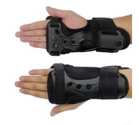 Adjustable Ski Wrist Guards Hard Plastic Palm Braces Hand Protectors | For Skiing Skateboarding Roller Skating Breathable Mesh Base Dual Straps Secure Fit M L XL Sizes Black