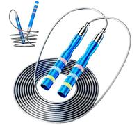 Adjustable Skipping Rope for Adults, Self-Locking Pro Speed Jump Rope with 360° Universal Bearing, Anti-slip Handle, Wear-resistant Silicone Steel Cable for Fitness, Crossfit, Boxing, MMA Gym Workout