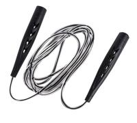 Adjustable Skipping Rope for Fitness and Training, Black PVC ABS | Portable Design with Comfortable Handles, Easy Storage Bucket Included, for Students, and Contests