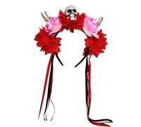Adjustable Skull Headpiece With Floral Skeleton Hands Halloween Hairband For Women Men Children Costume Accessories Practical Halloween Headbands