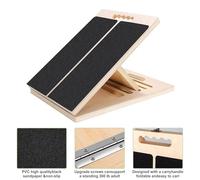 Adjustable Slant Board Calf Stretcher: Wooden Incline Board Foldable Non-Slip Surface, 5 Angle Adjustable Calf Stretching Board for Hamstring, Achilles, Ankle, Knee, Home Gym for Adults Athletes