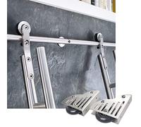 Adjustable Sliding Barn Door Hardware Kit with Roller Track Easy Home and Loft Installat DIY Accessory for Modern Interiors