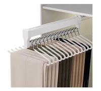 Adjustable Sliding Clothes Hanger Rail, 30-60cm Steel Pull-Out Garment Rack for Closet, Space-Saving Pants Storage, Supports 25kg Weight Capacity