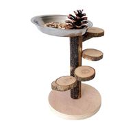 Adjustable Small Animal Rotating Ladder Cage Accessory Stainless Steel Frame Removable Wooden Step