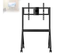 Adjustable Smart Board Stand with Lockable Wheels Fits 4275in Displays Perfect for Classrooms and Offices Mobile Presentation Cart with Secure Rolling Design