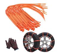 Adjustable Snow Tire Zip Ties, Universal Emergency Traction Chains, Anti-Skid Nylon Cable, Reusable for Ice Snow Mud Road (40 Pack)