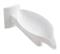 Adjustable Soap Tray Wall Mounted No Drill Install(White Small)