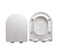 Adjustable Soft Close Toilet Seat - Quick Release, Easy Installat & Cleaning, V/D/U S, White PP Material, 44x35cm for Ultimate Comfort & Convenience