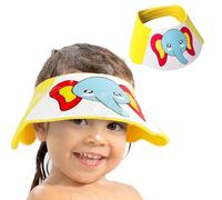 Adjustable Soft EVA Baby Shower Cap - Cartoon-Printed Toddler Bath Visor for Shampoo/Wash (Yellow)