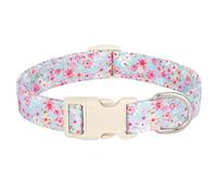 Adjustable Soft Floral Print Nylon Dog Collar Chihuahua Pug Yorkshire Terrier Shiba Inu Training Collar Necklace,D,L