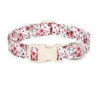 Adjustable Soft Floral Print Nylon Dog Collar Chihuahua Pug Yorkshire Terrier Shiba Inu Training Collar Necklace,B,S