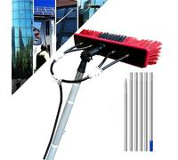 Adjustable Solar Panel and Window Cleaning Brush with Pole Kit, Water Fed System for Efficient Washing Equipment