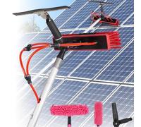 Adjustable Solar Panel Cleaning Brush and Pole, Water Fed Window Cleaning Kit with 10M Pole & 55cm Brush Head, Efficient Washing Equipment for Solar Panels and Windows