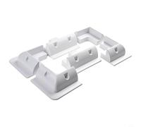 Adjustable Solar Panel Mounting Brackets for Flat Roofs - Weather Resistant ABS PV Panel Holder with Air Ventilation, 6-Pack Black/White(White.)