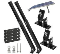 Adjustable Solar Panel Tilt Mount Brackets Aluminum Alloy Solar Panel Mounting Support up to 50 70 100 150 200 300 400 Watt Solar Panel for Flat Surface Roof RV Boat Off-Grid (Mount Only) Black