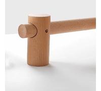 Adjustable Solid Wood Curtain Rod Set - 200 cm (78.7 in) Rustic Double/Single Rod with Brackets - Elegant Wooden Curtain Hardware for Home Décor & Easy Installation