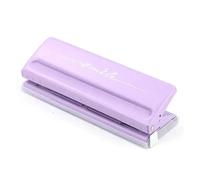 Adjustable Spacing 6-Hole Manual Paper Punch For Multi-Size Ledger Book Certificate PVC Office Stationery(Purple)