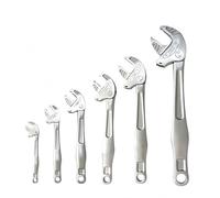 Adjustable Spanner & Ratchet Wrench, Self-Tightening Crab Claw 10-32mm, Universal Adjusting Wrench With 360° Rotating Jaw, Quick-Release Spanner For Plumbing, Gas & Automotive (silvery, 13-16mm)
