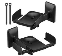 Adjustable Speaker Mounts for Most Large Speakers - Dual Side Clamping Speaker Wall Mounts for Klipsch, Bose, Edifier, JBL Surrounding Sound Bookshelf Speakers Shelf with Cable Ties, 2 Pack