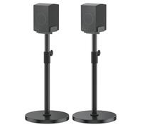 Adjustable Speaker Stand Pair for Samsung HW-Q990D/Q990F/Q930F/Q990C/Q930C/Q900C, Height Extend 29"-37.5", Dual Side Clamp Fit 5"-11" Samsung Rear Speaker Stands, for SWA-W200D/SWA-9500S WR Cable Mgmt